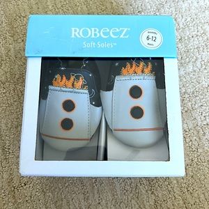 Robeez Soft Soles Baby Boys Rocket Shoes 6-12m NWOT